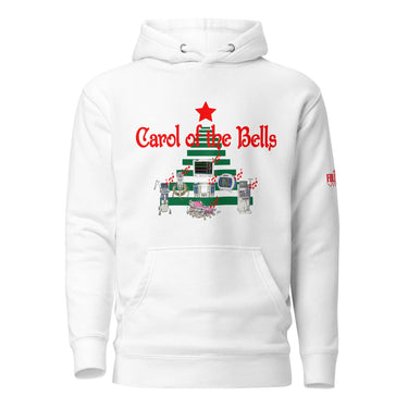 Carol of the bells Christmas hoodie for nurses and healthcare workers. White