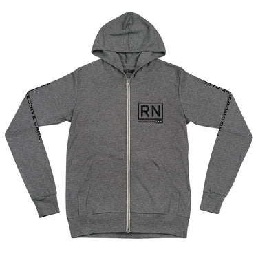 PCU zip hoodie - gray